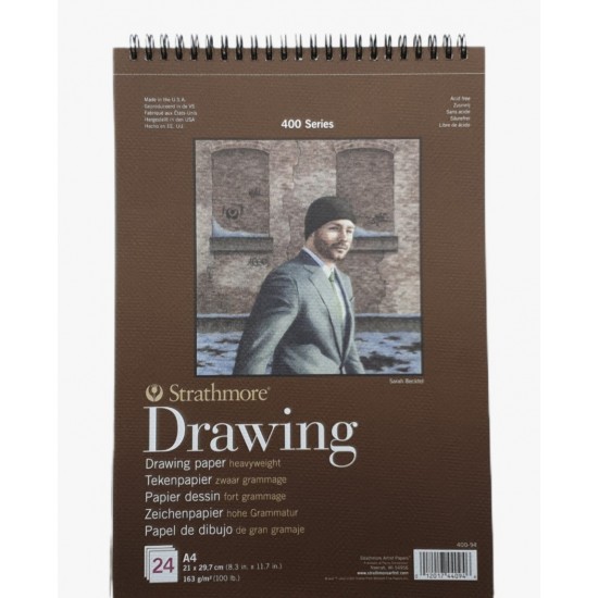 Strathmore A4 Pad Drawing ( 21X29,7 CM  x 24 sheets) 163 g/m2 cream paper color 400 Series Heavyweight Drawing ( 8.3 *11.7 IN )